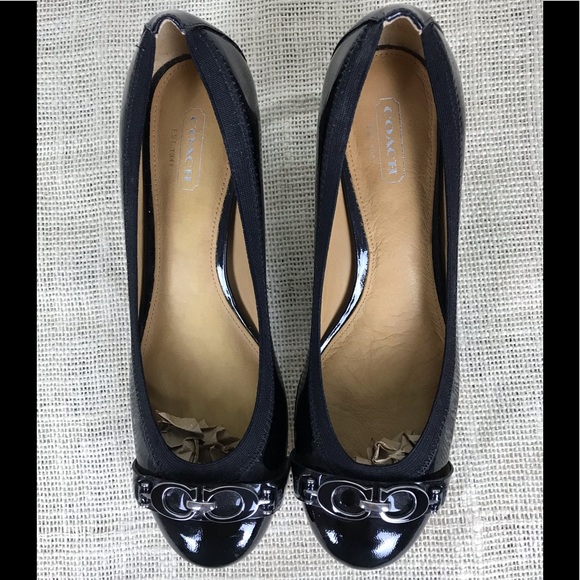 Coach Tandy Black Patent Leather Pumps Size 8 - Picture 2 of 9